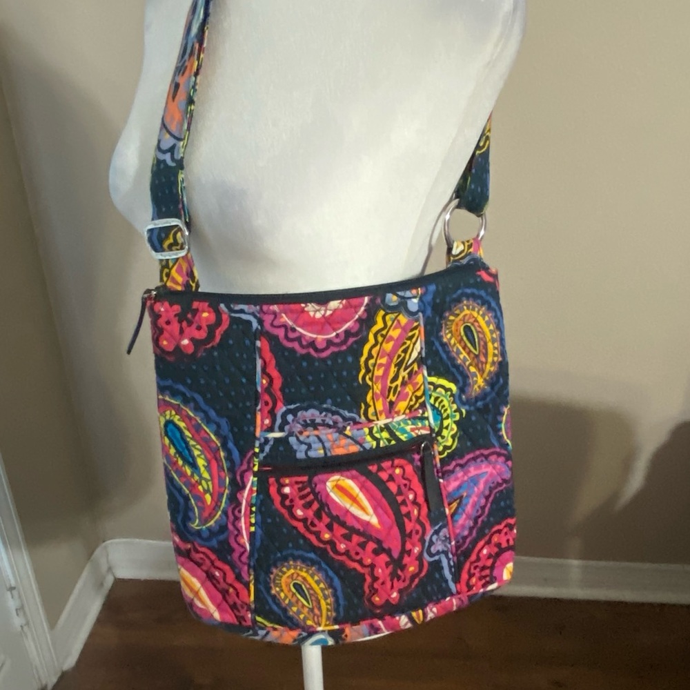 Vera Bradley "Twilight Paisley" Crossbody Bag Quilted Cotton Adjustable Strap